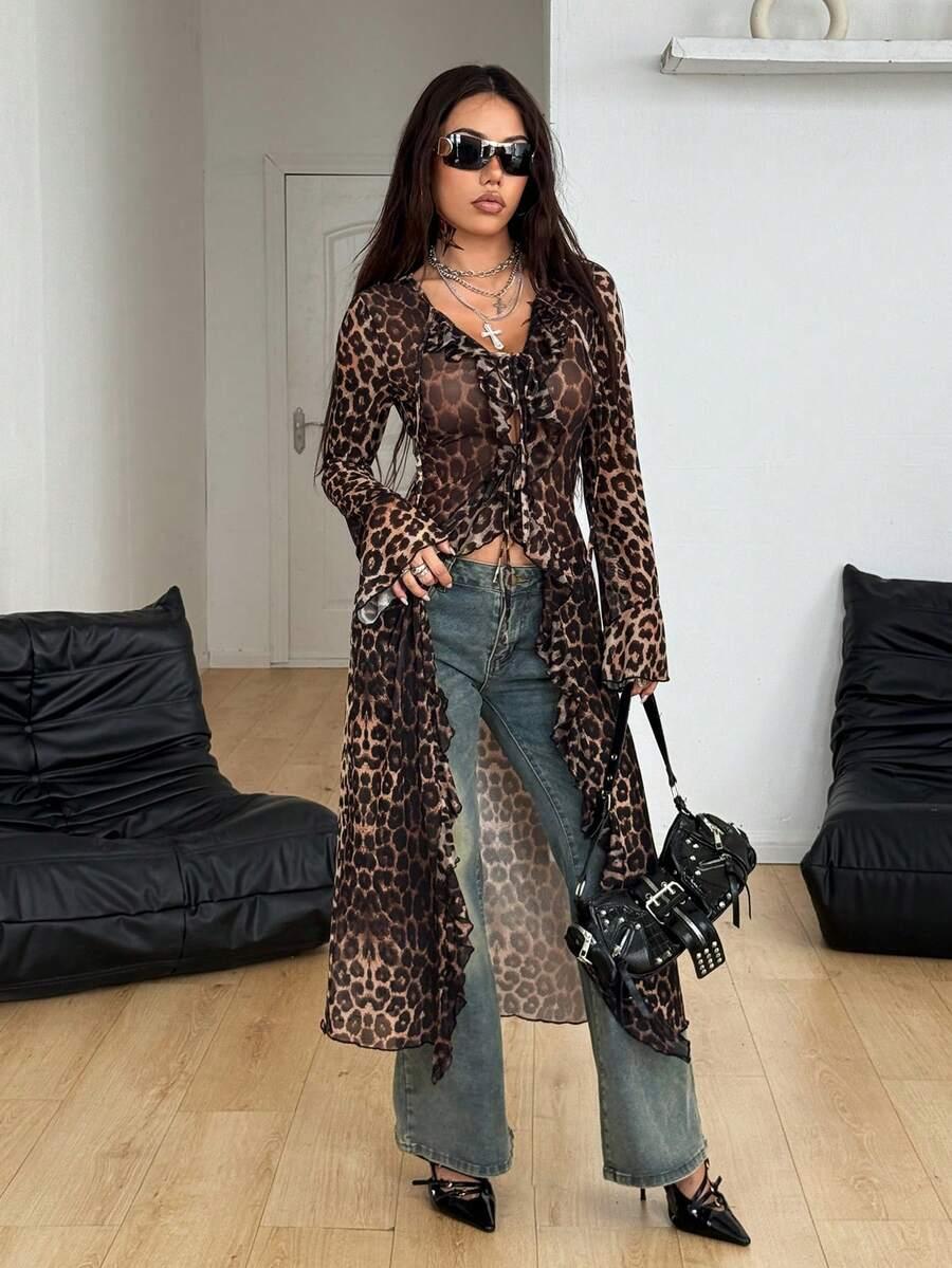 długa bluzka animal print