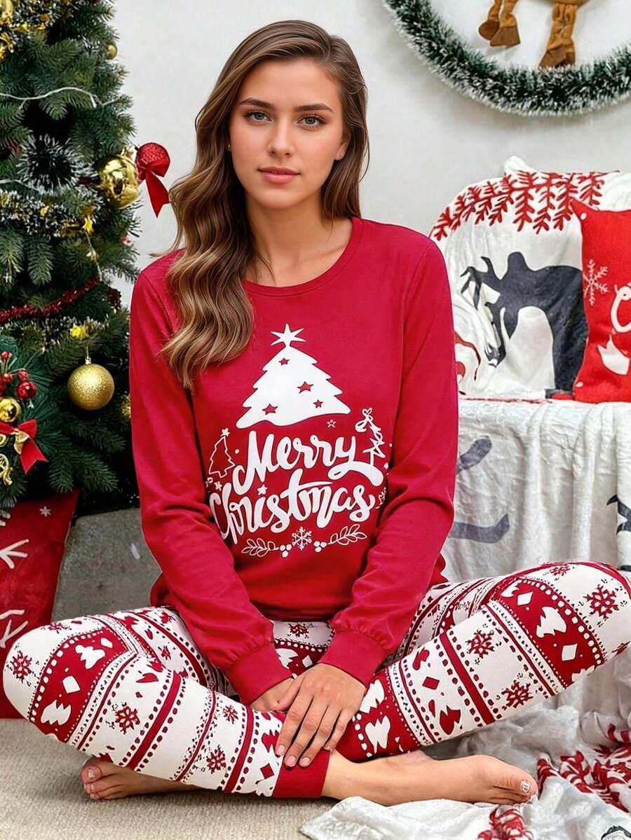 ŚWIĄTECZNA PIŻAMA MERRY CHRISTMAS KOMPLET BLUZKA SPODNIE