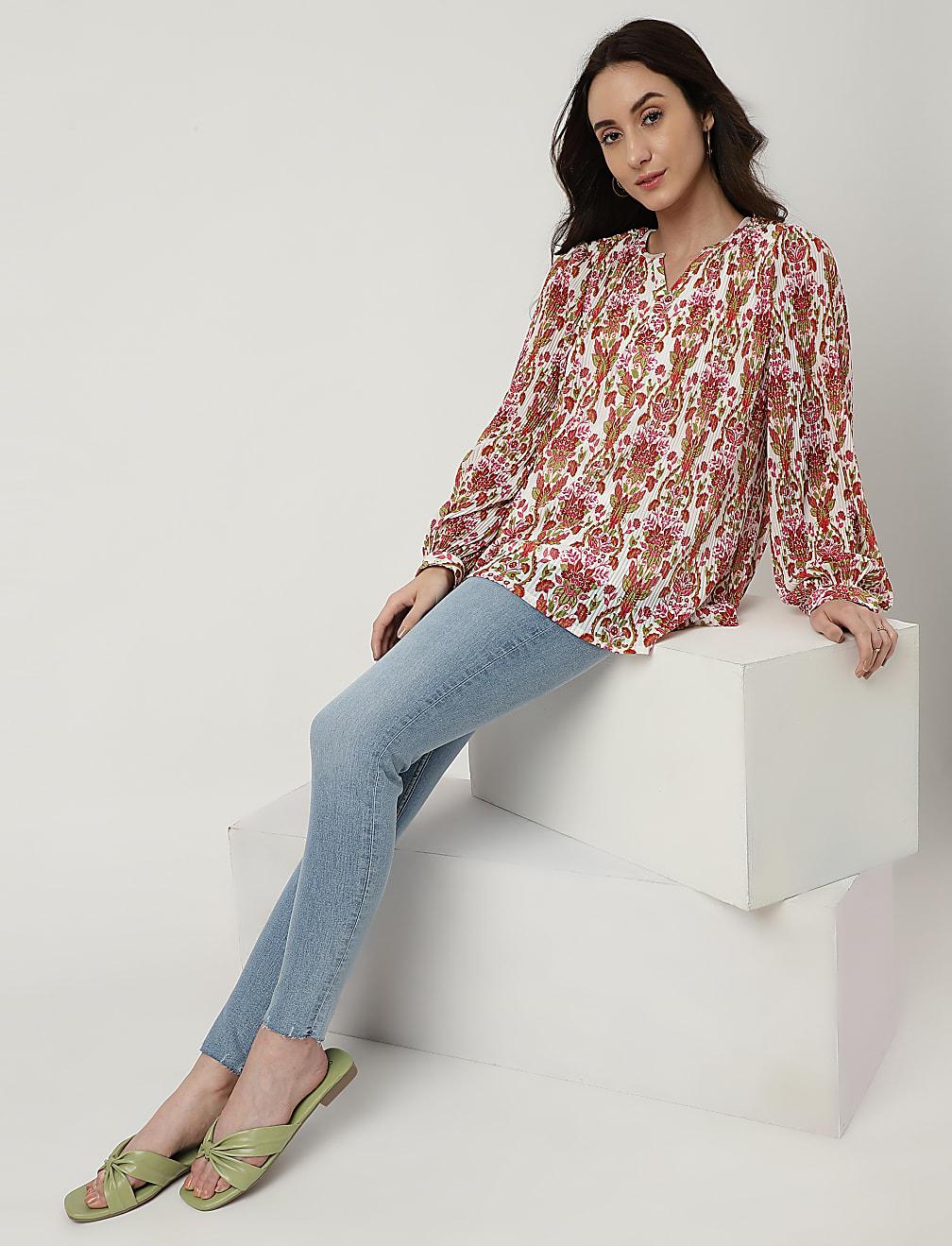 BLUZKA V-NECK WZÓR T43-4574K-Y8