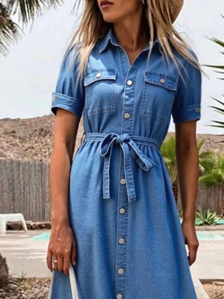 NIEBIESKA SUKIENKA JEANS