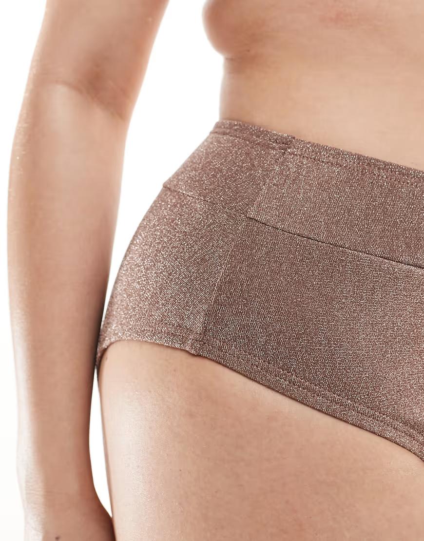 BRĄZOWY DÓŁ OD BIKINI wysoki stan