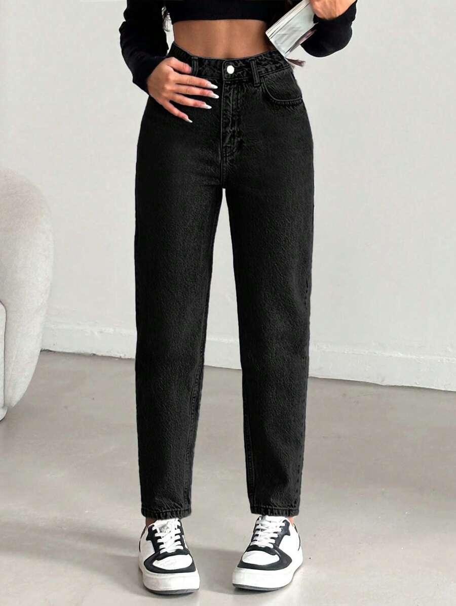 CZARNE SPODNIE JEANS