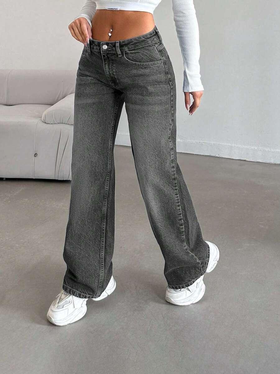 SZARE SPODNIE JEANS 