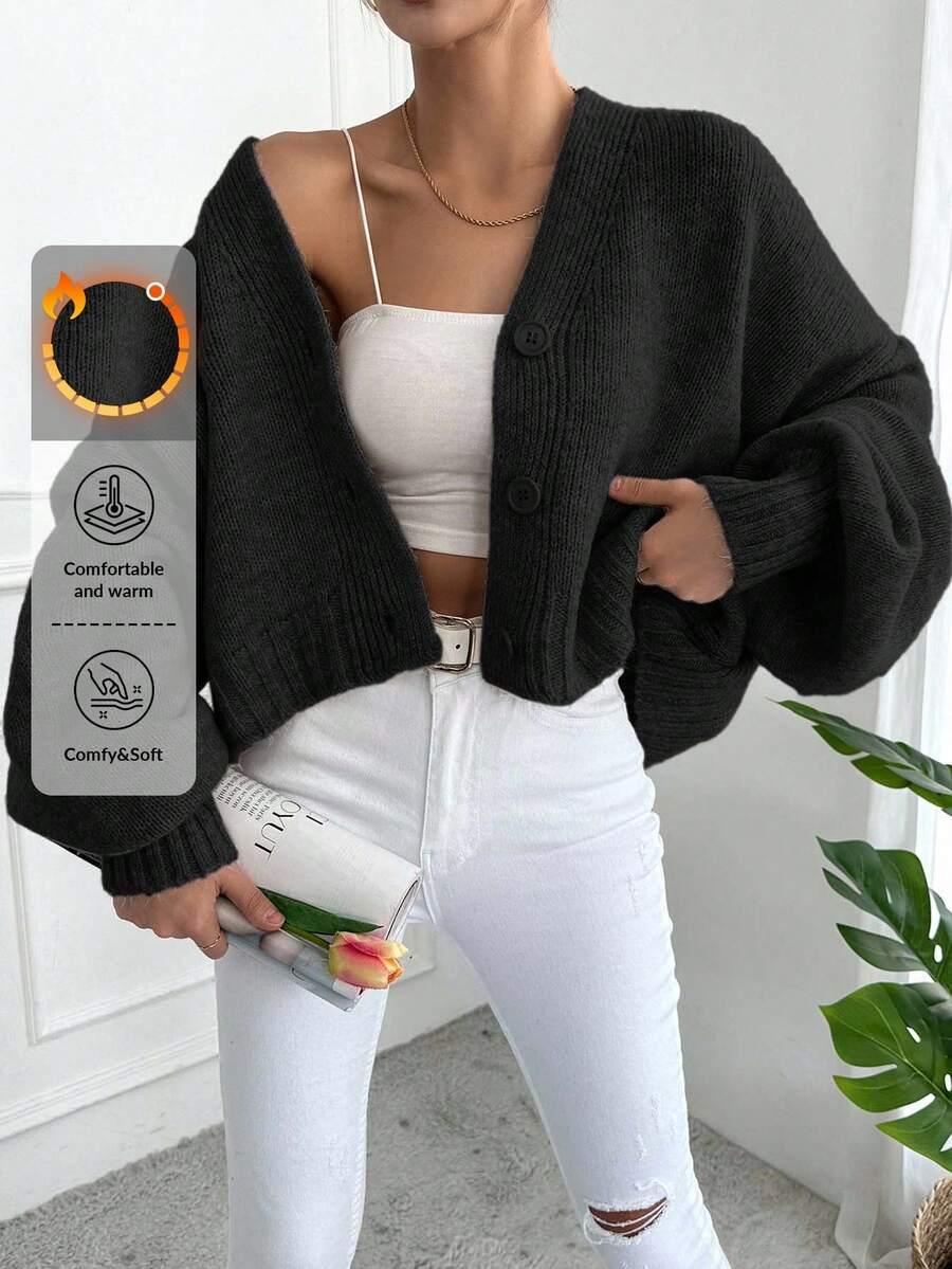 CZARNY SWETER KARDIGAN
