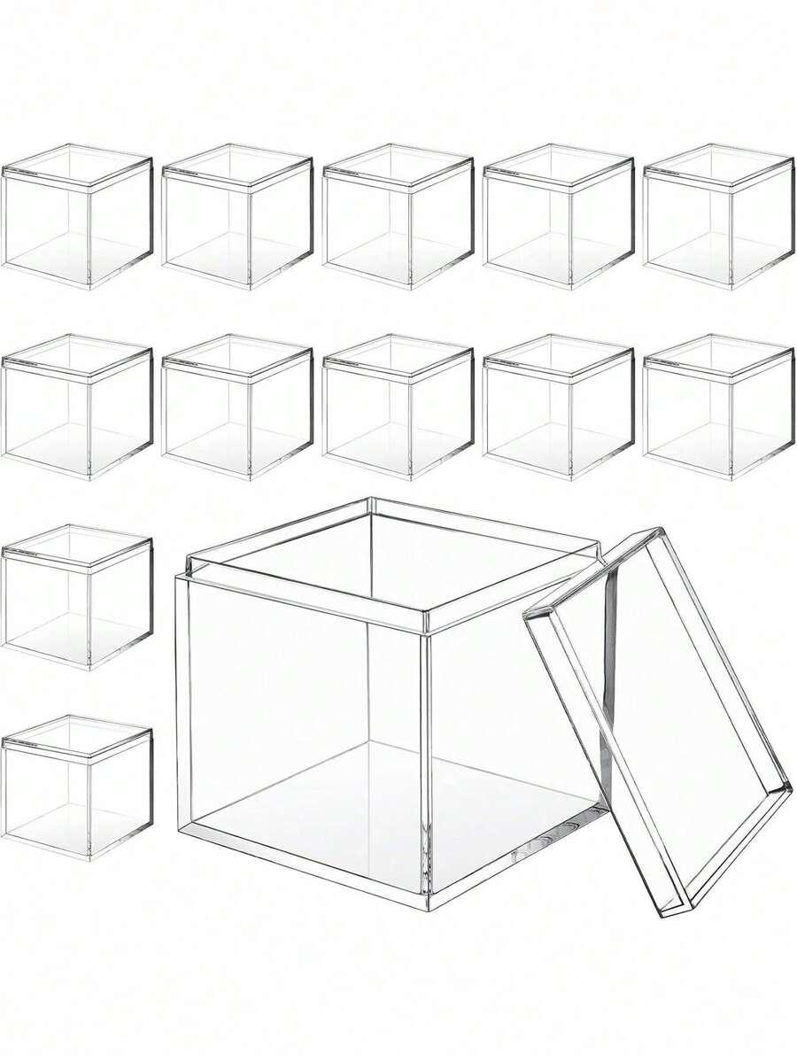 ZESTAW BEZBARWNYCH KWADRATOWYCH PUDEŁEK  5-PACK