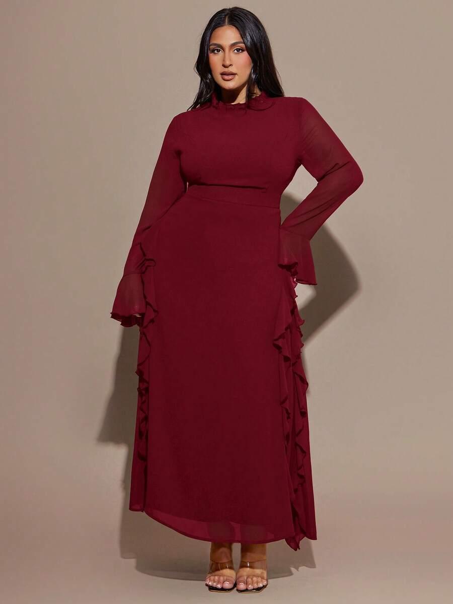 CZERWONA MAXI SUKIENKA