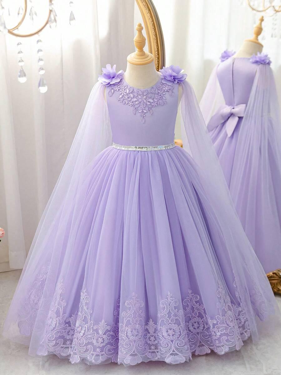 FIOLETOWA MAXI SUKIENKA TIUL HAFT
