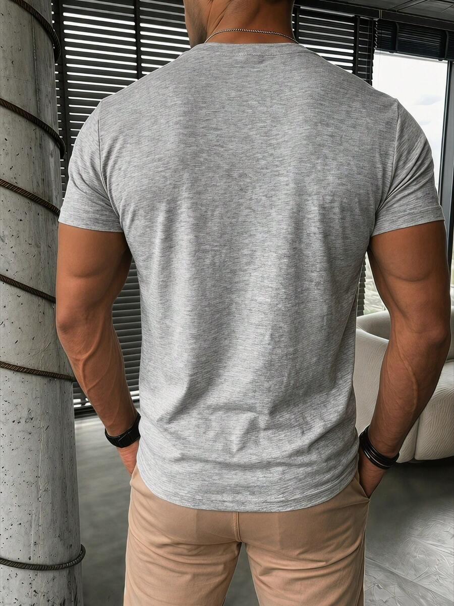 szary T-shirt v neck