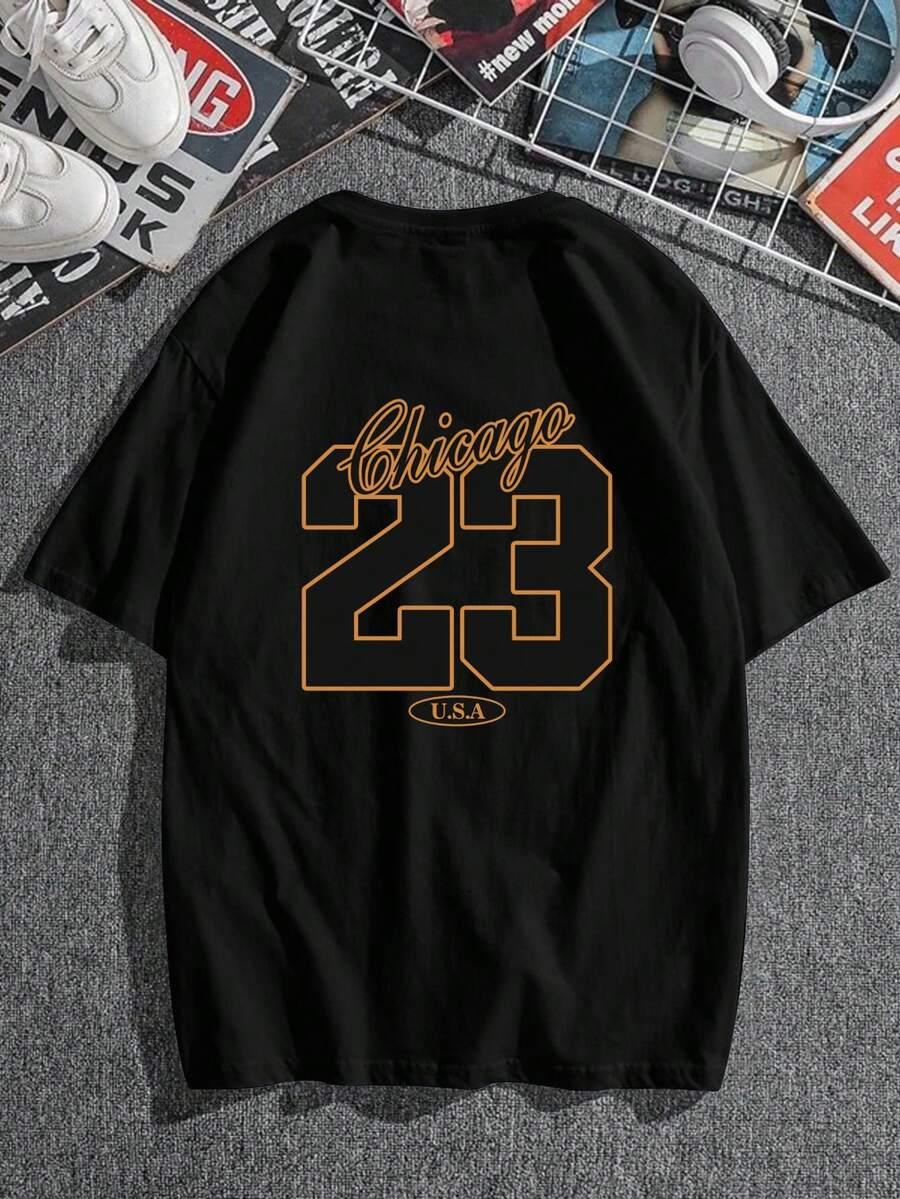 czarny t-shirt print