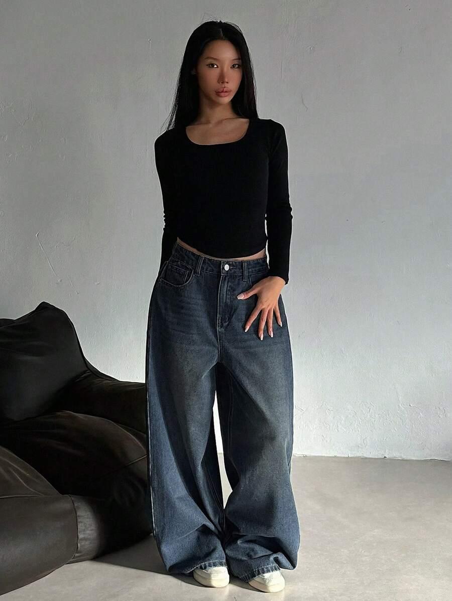 NIEBIESKIE SPODNIE JEANS