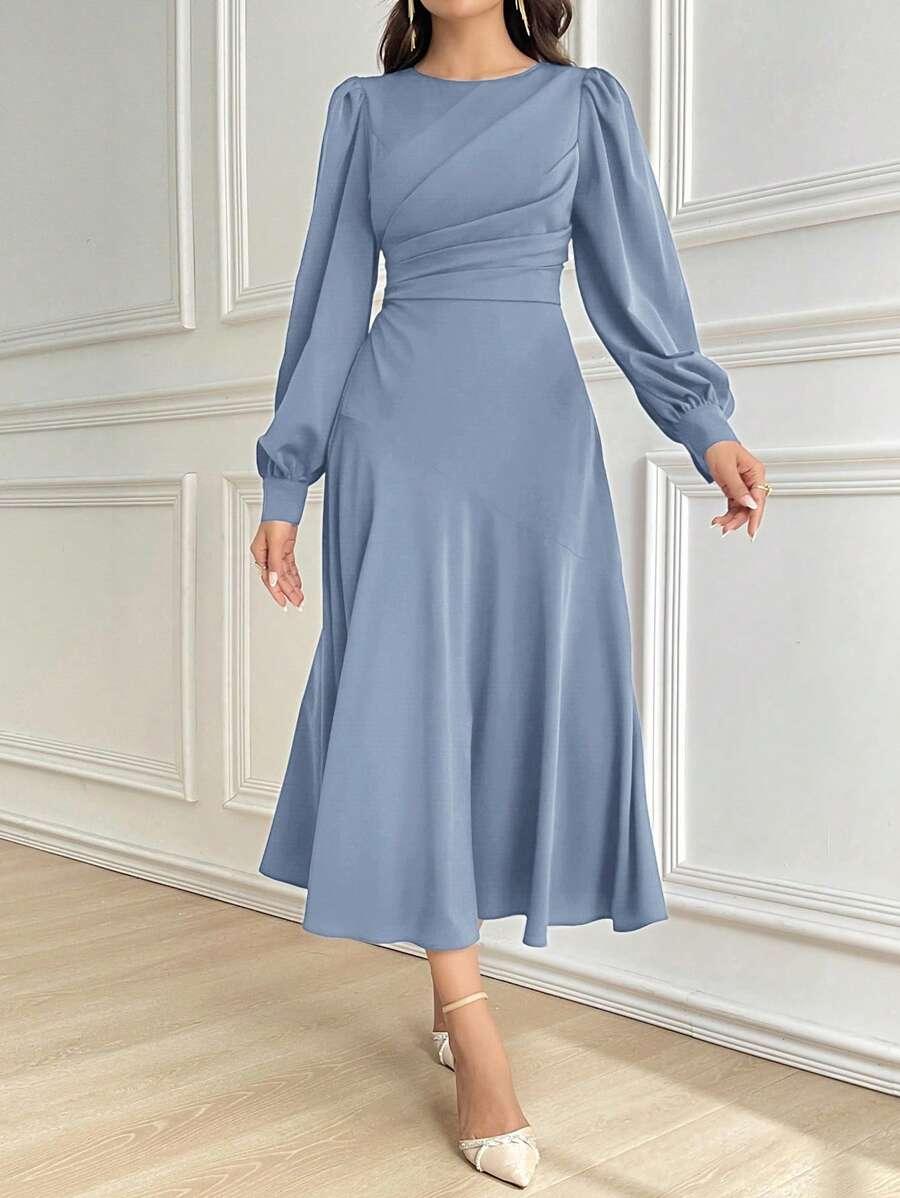 NIEBIESKA MIDI SUKIENKA 