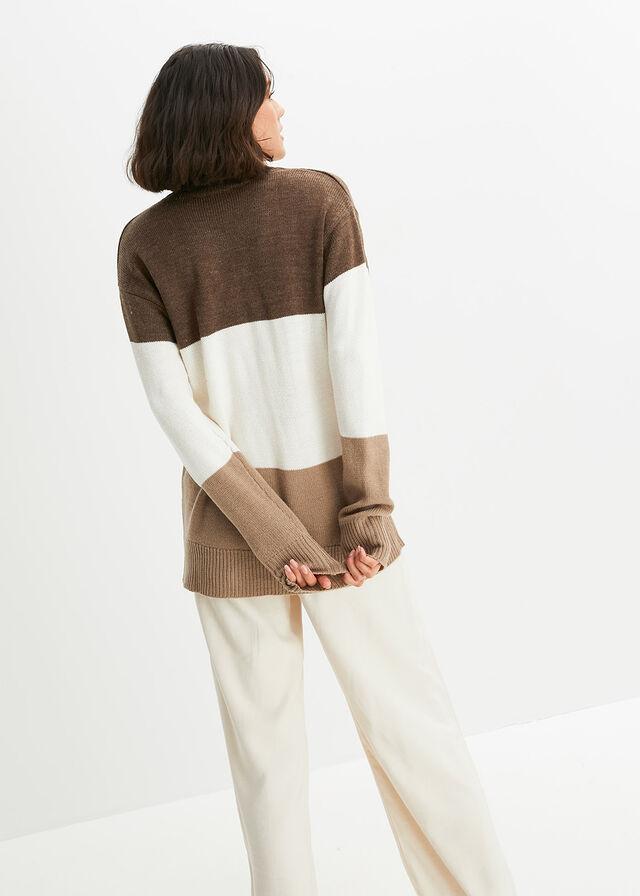 SWETER DAMSKI V-DEKOLT REGULAR PASKI
