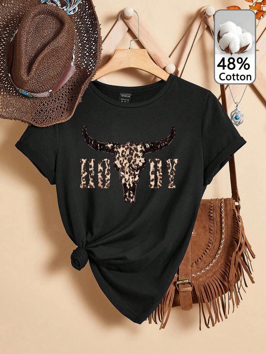 CZARNY T-SHIRT PRINT