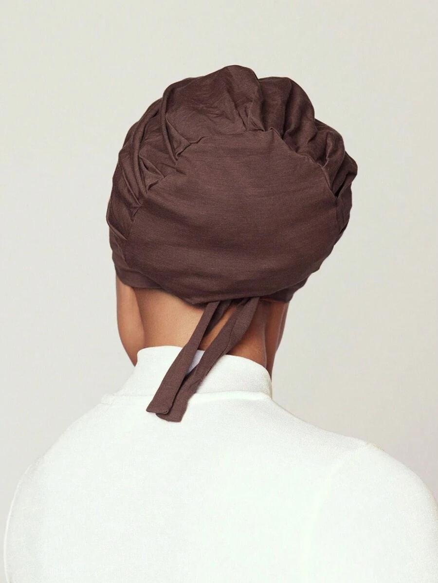 brązowy turban na głowę