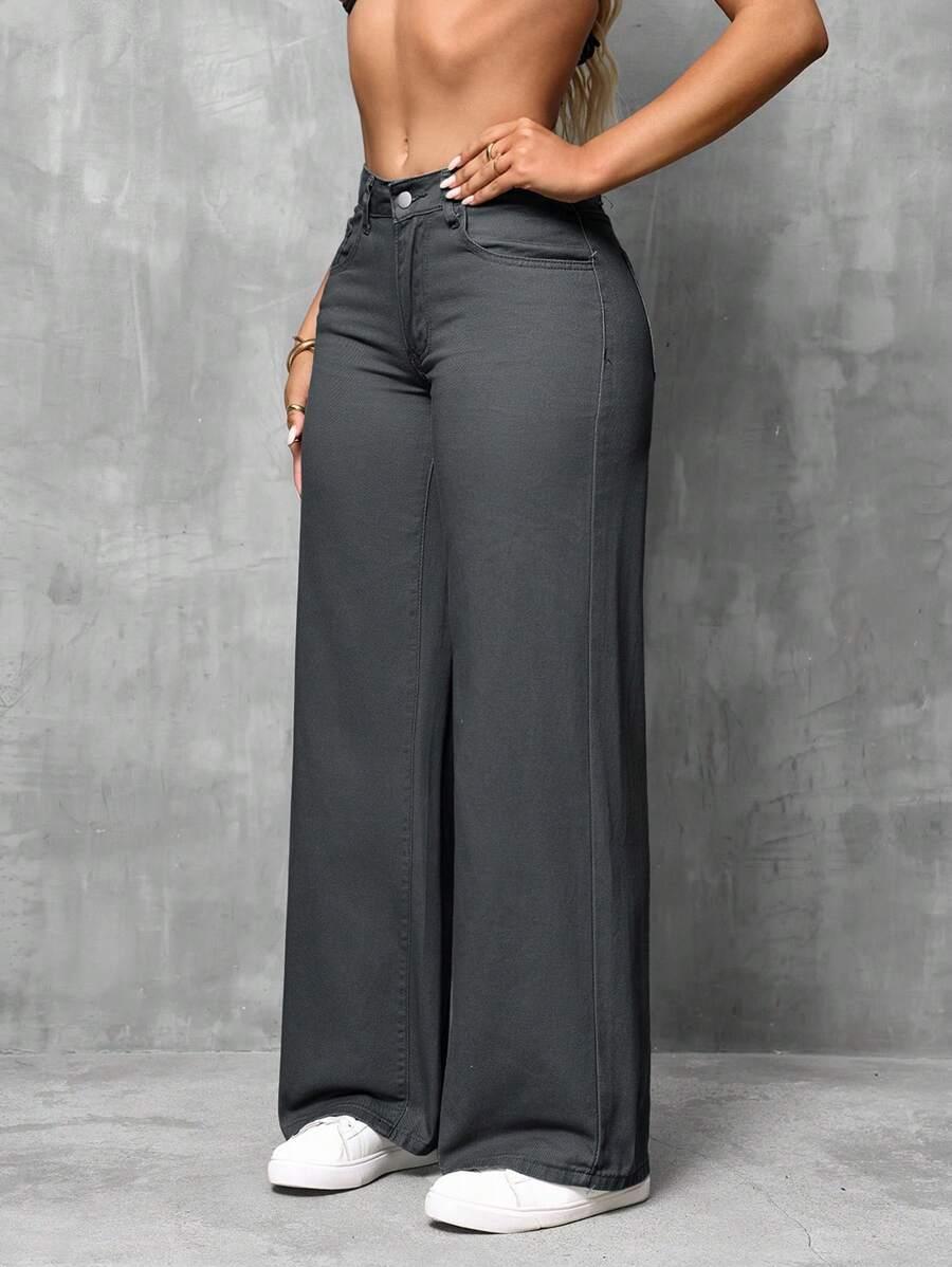 SZARE SPODNIE JEANS 