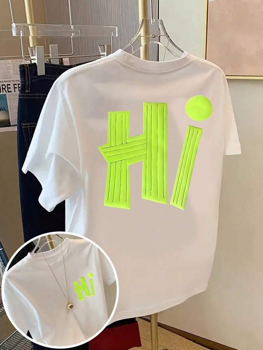 biały t-shirt print