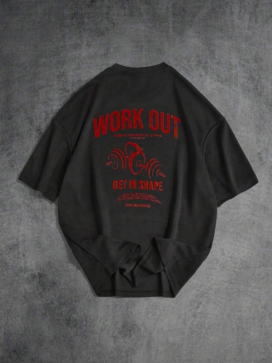 t-shirt okrągły dekolt nadruk