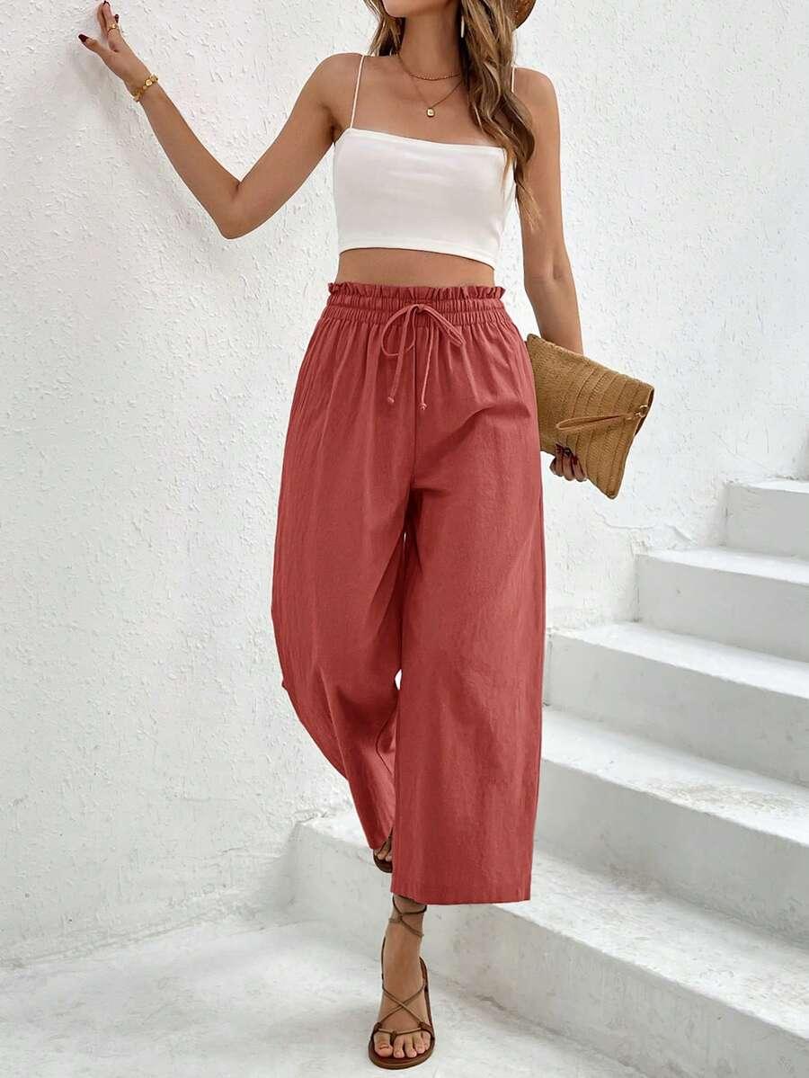 pomarańczowe spodnie casual