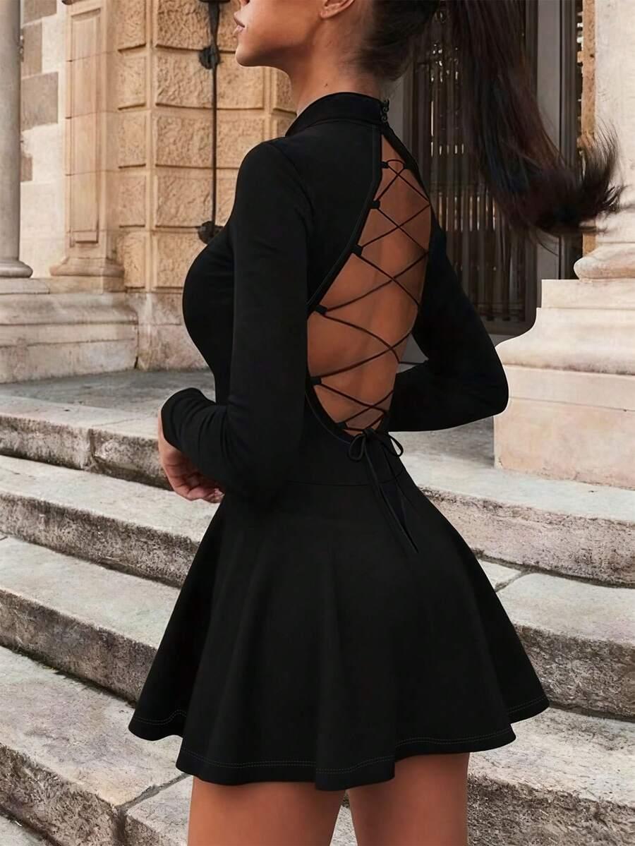 czarna mini sukienka