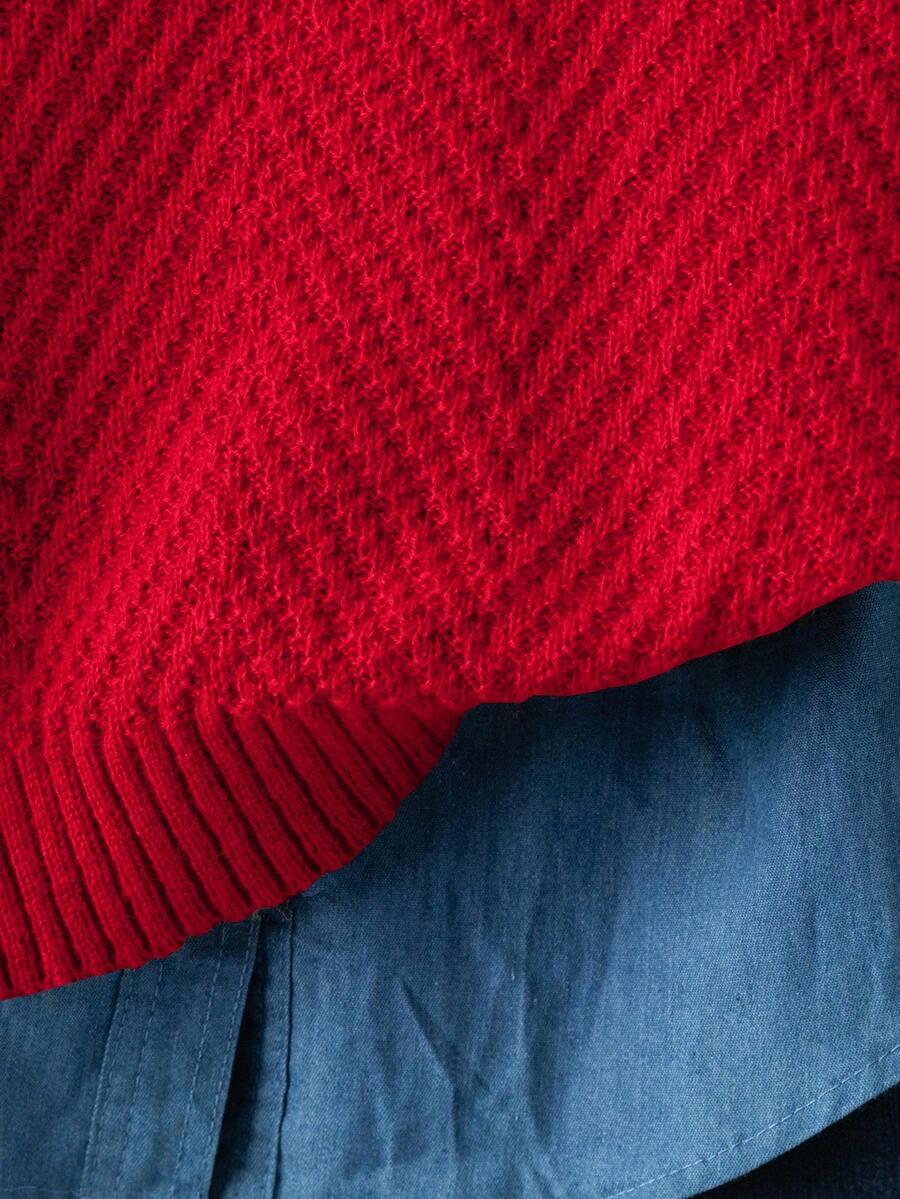 czerwony sweter dzianina