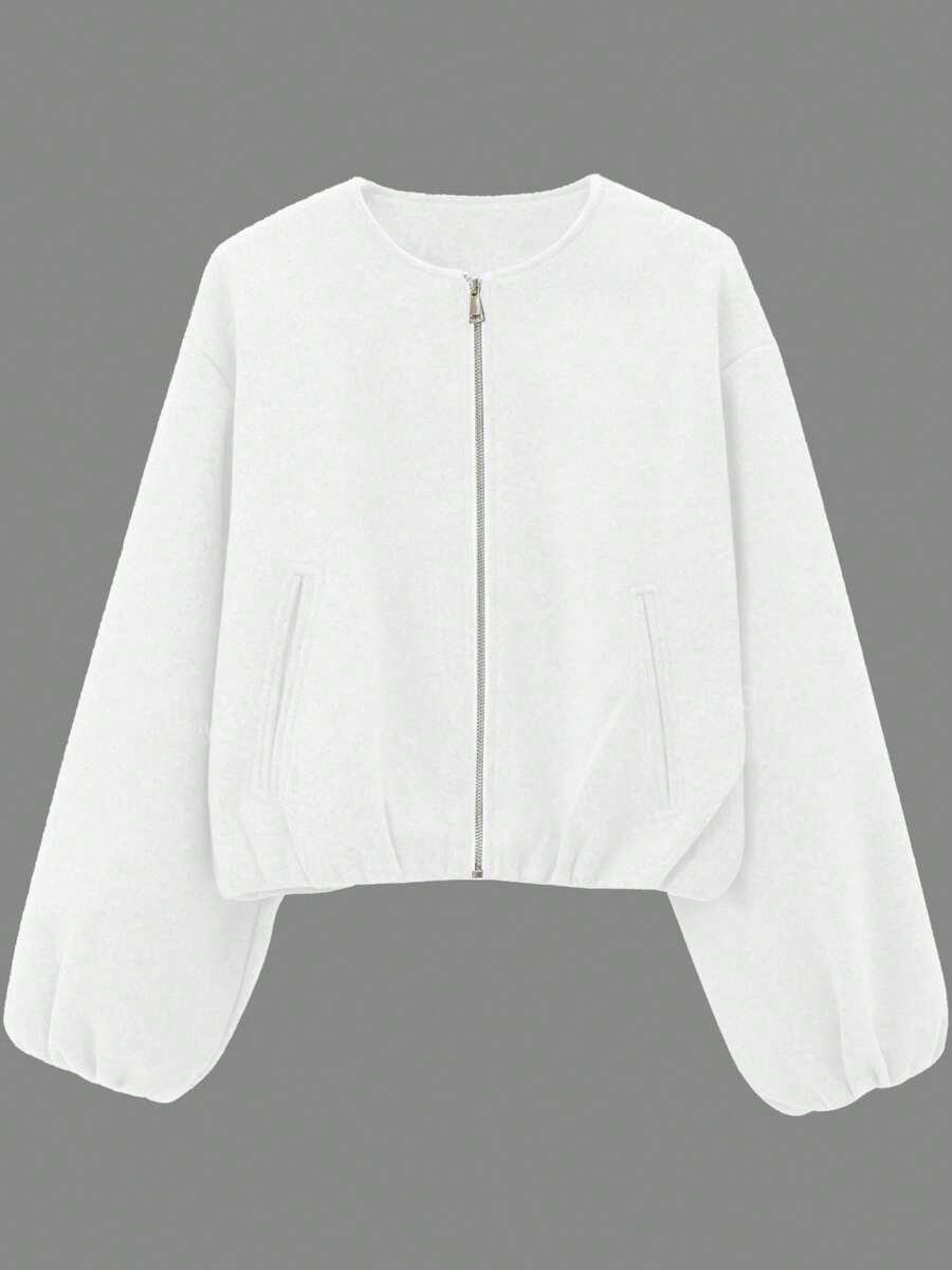 BIAŁA BLUZA ZAMEK