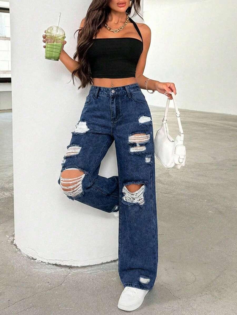 NIEBIESKIE SPODNIE JEANS 