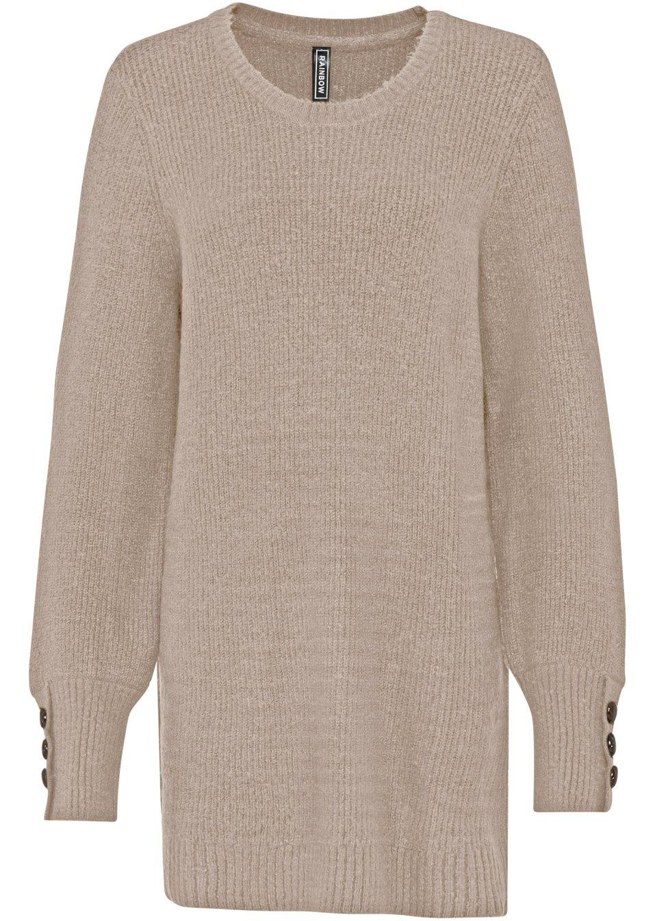BEŻOWY SWETER GUZIKI