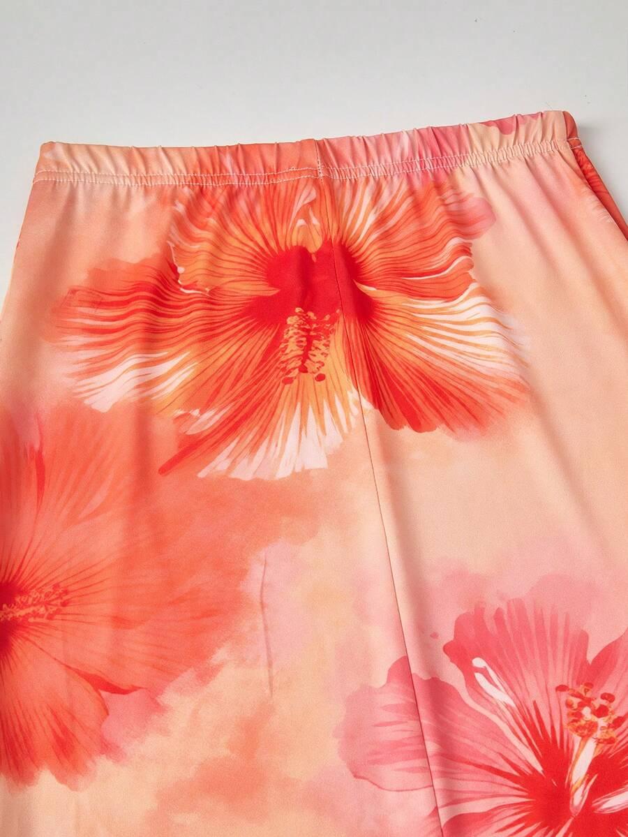 spódnica maxi print kwiaty