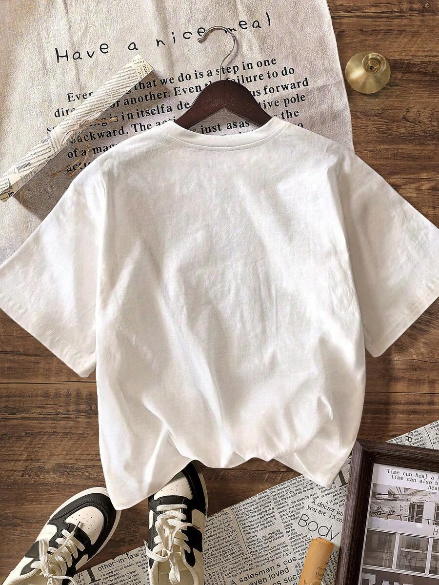 biały t-shirt nadruk