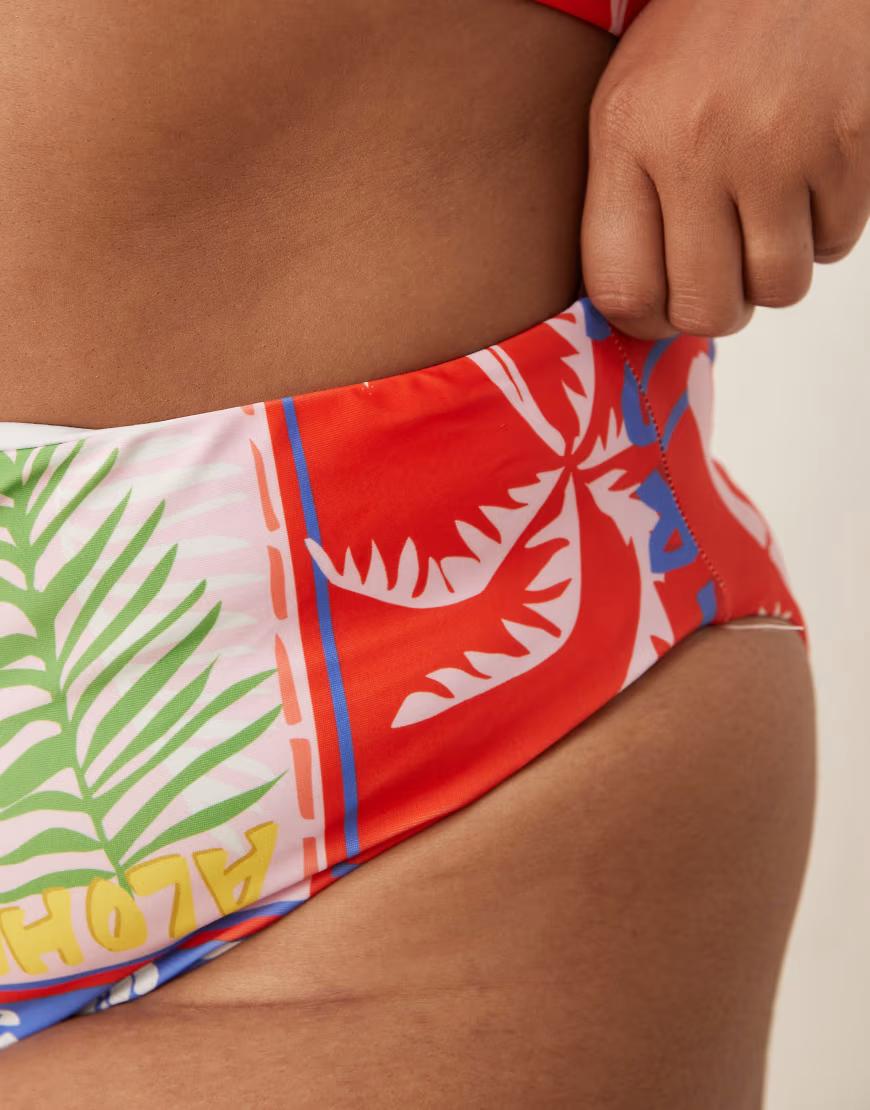 dół od bikini wysoki stan print 