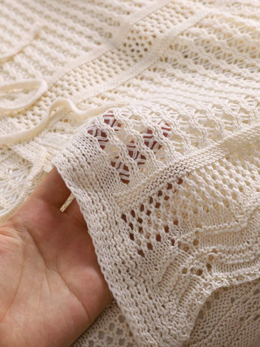 beżowy sweter wiązanie 
