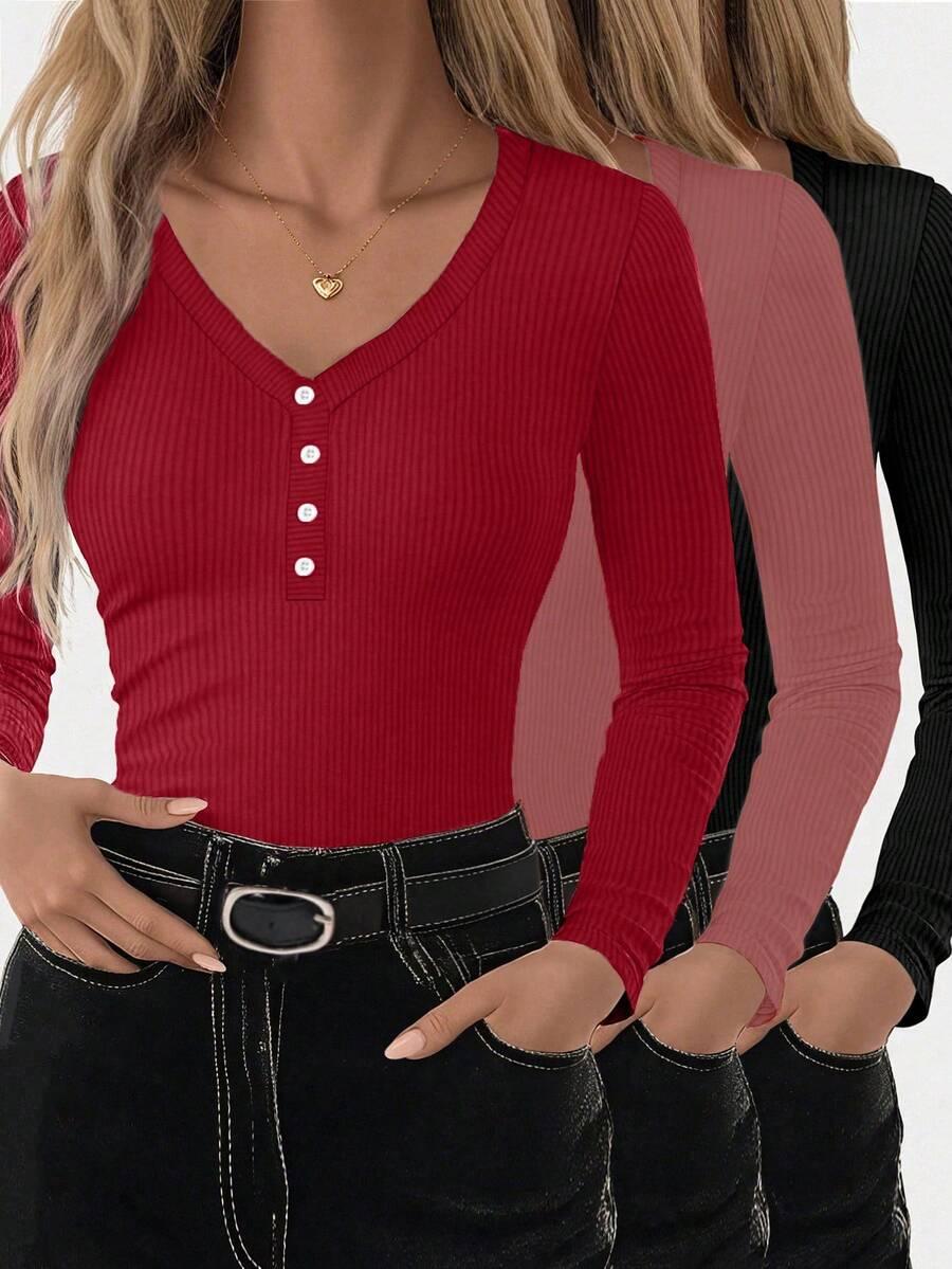 BLUZKA DŁUGI RĘKAW 3-PACK