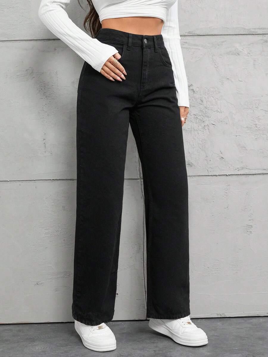 CZARNE SPODNIE JEANS