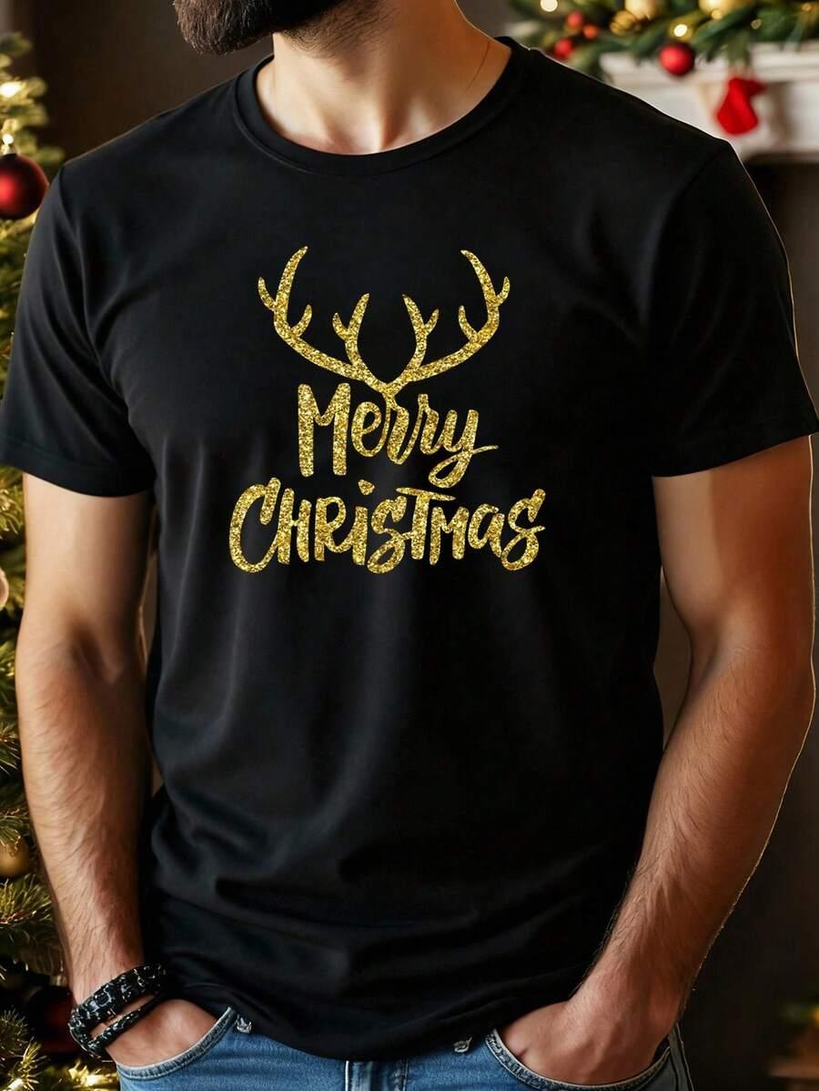 T-SHIRT ZE ŚWIĄTECZNYM NAPISEM