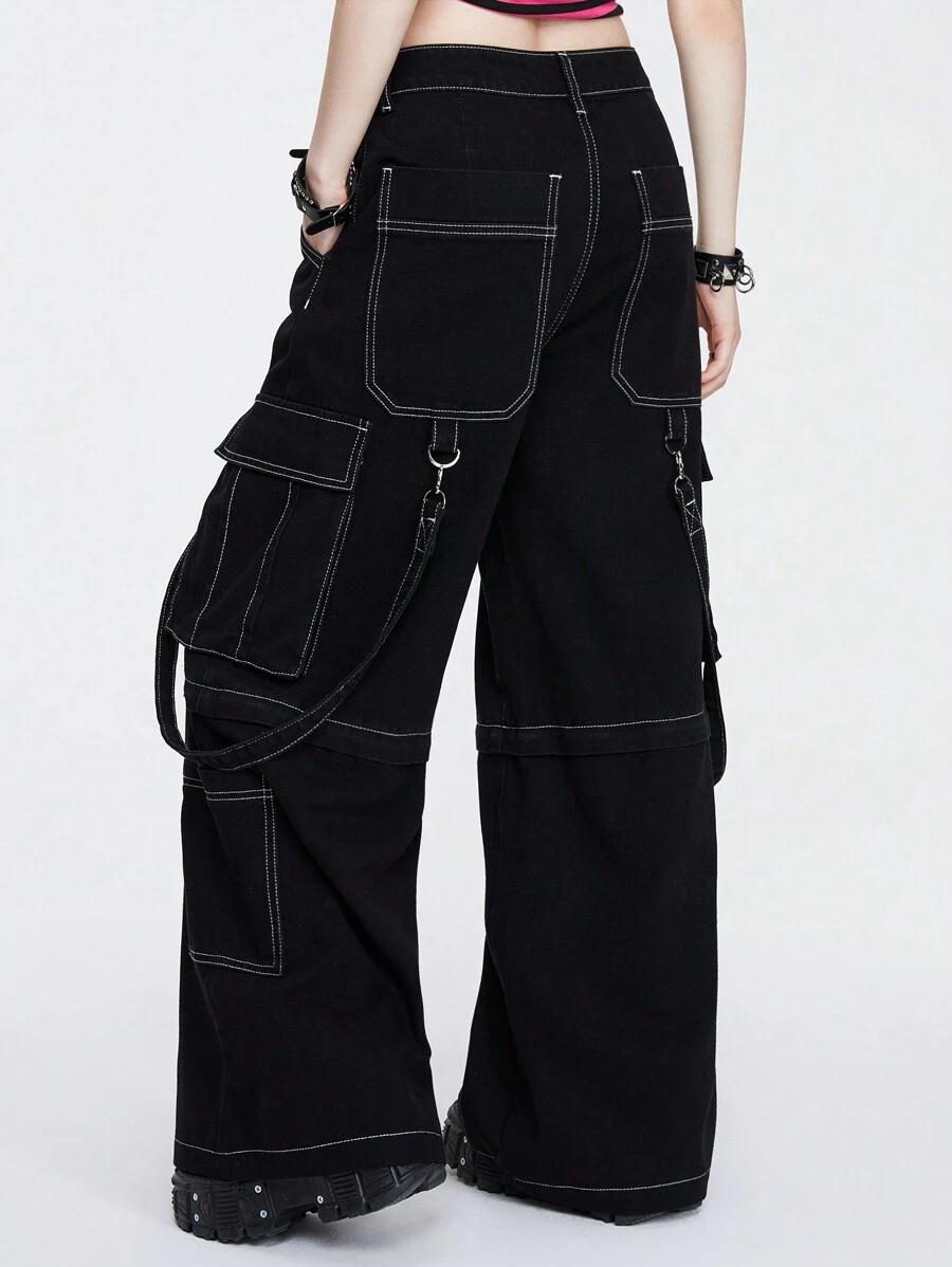 czarne spodnie 2w1 jeans