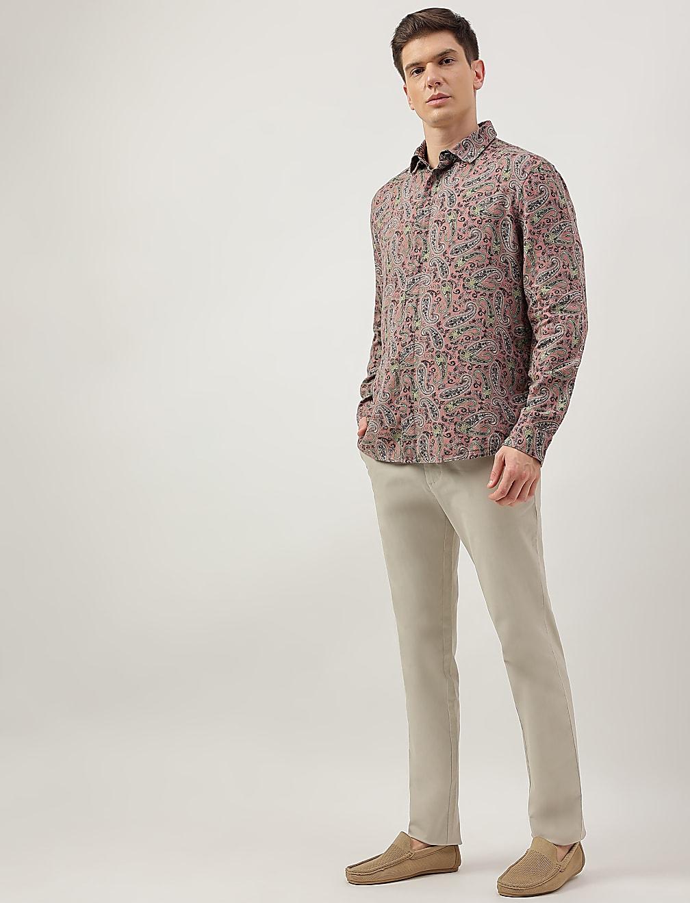 lniana koszula print T25-1023K-MV