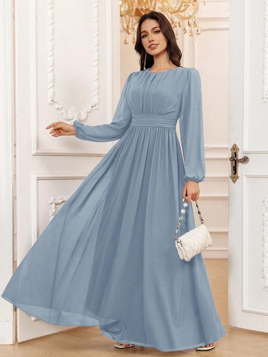 niebieska maxi sukienka