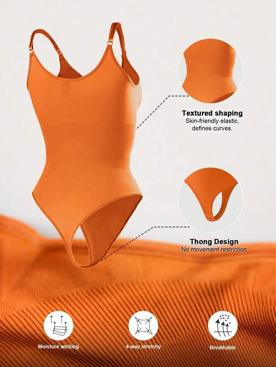 pomarańczowe body na ramiączkach