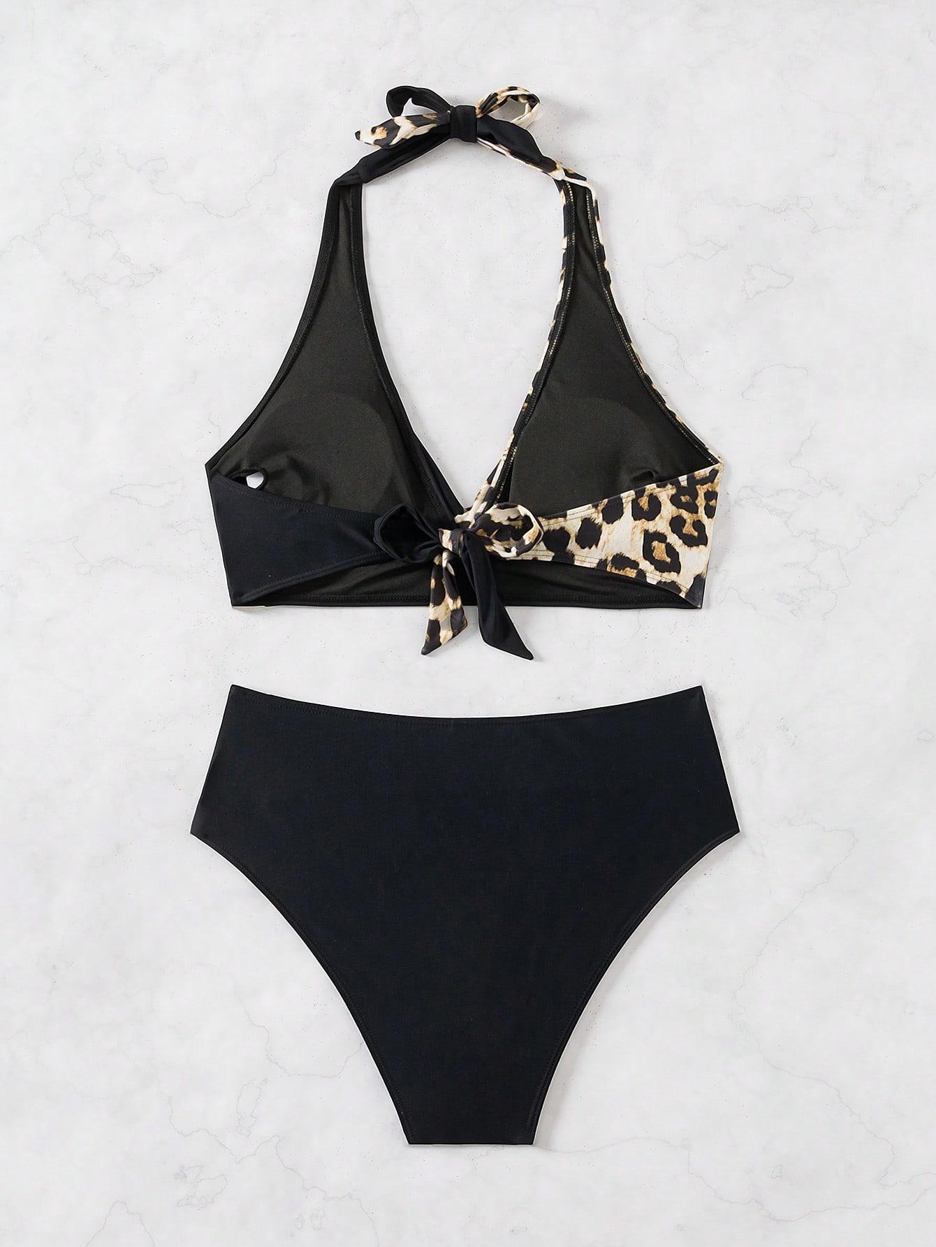 STRÓJ KĄPIELOWY BIKINI KOMPLET ANIMAL PRINT
