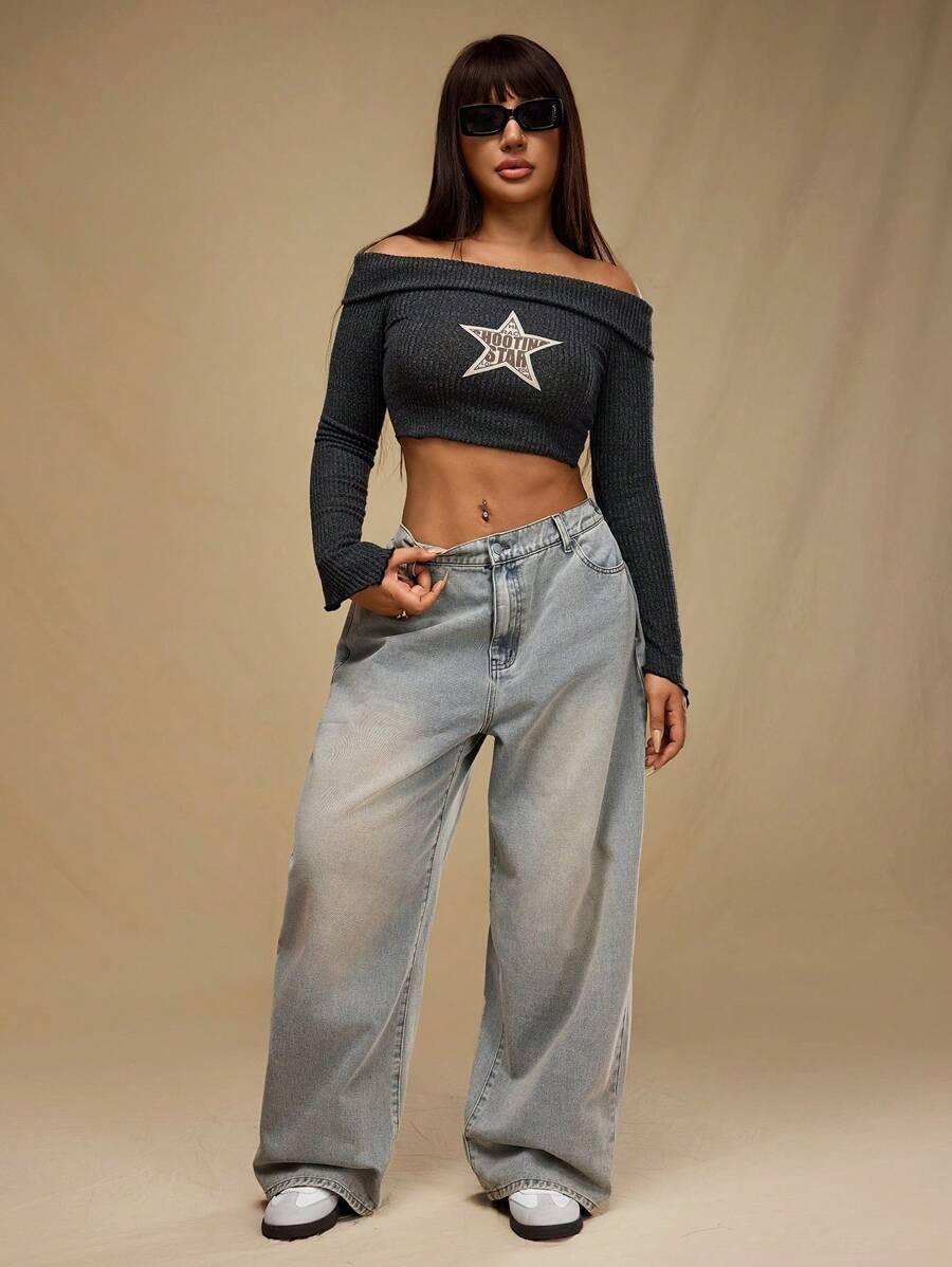 PROSTE SPODNIE JEANS