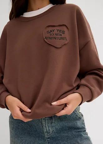 BLUZA OVERSIZE BRĄZ 
