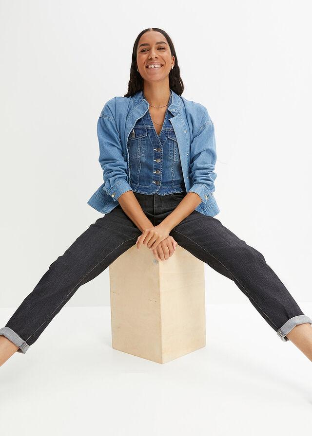 GRANATOWE SPODNIE JEANS