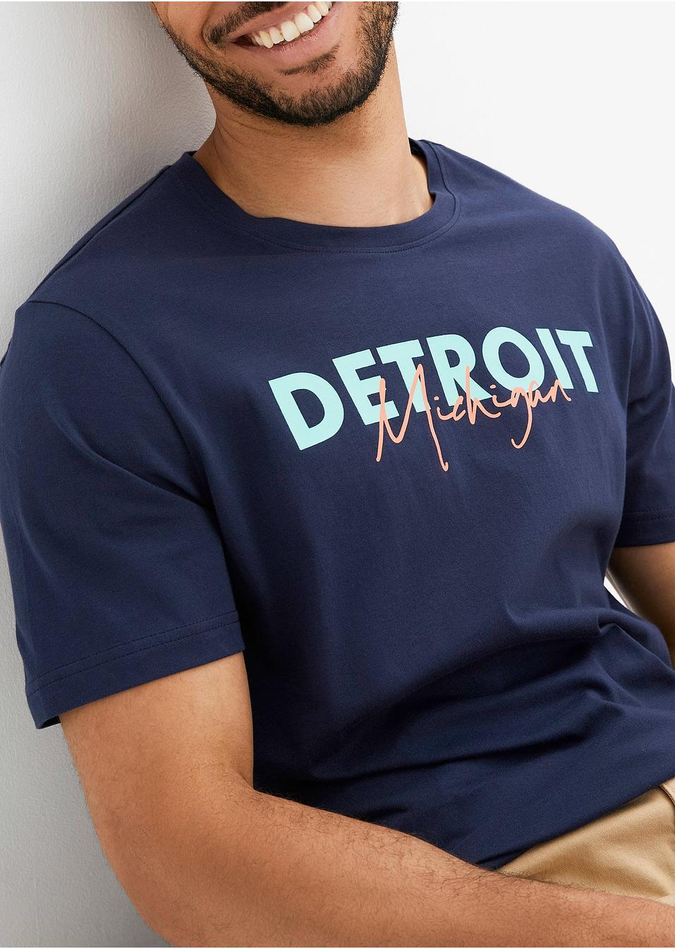 T-SHIRT MĘSKI BAWEŁNIANY OKRĄGŁY DEKOLT 