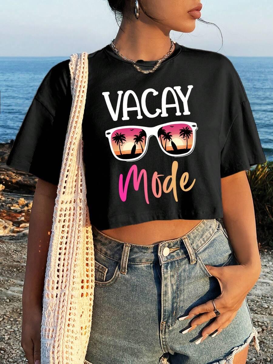 czarny t-shirt print