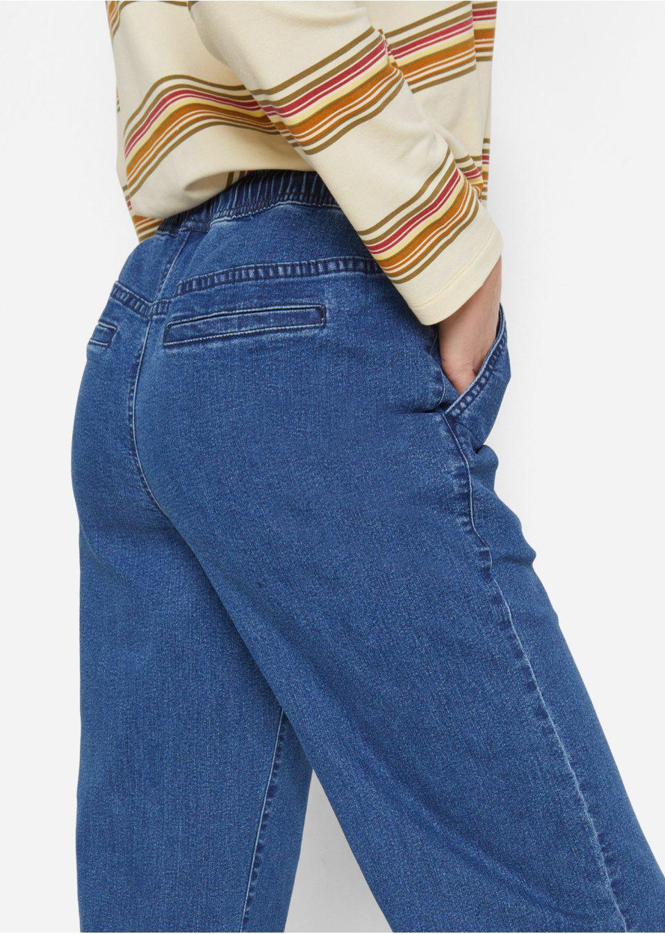 spodnie jeans rozszerzane nogawki