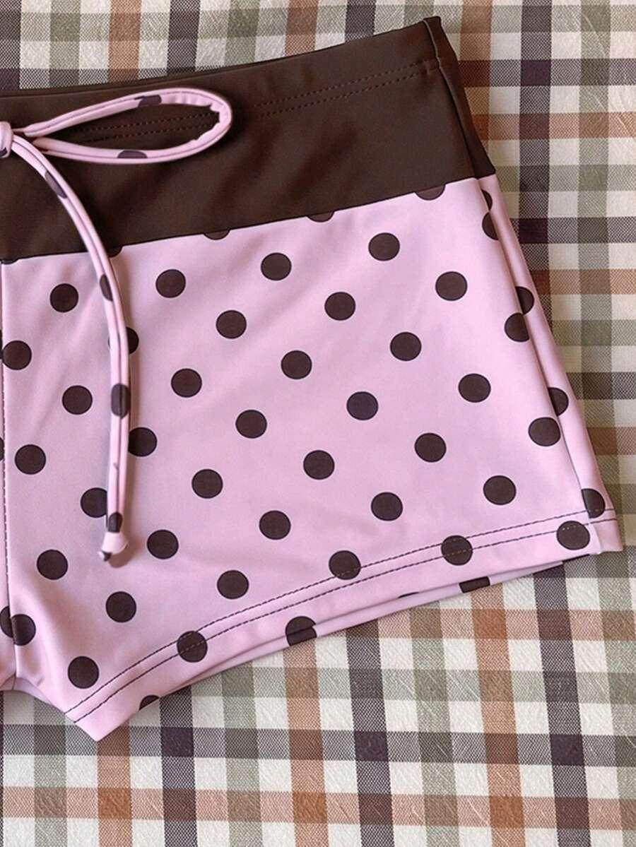 DÓŁ OD BIKINI groszki kontrast