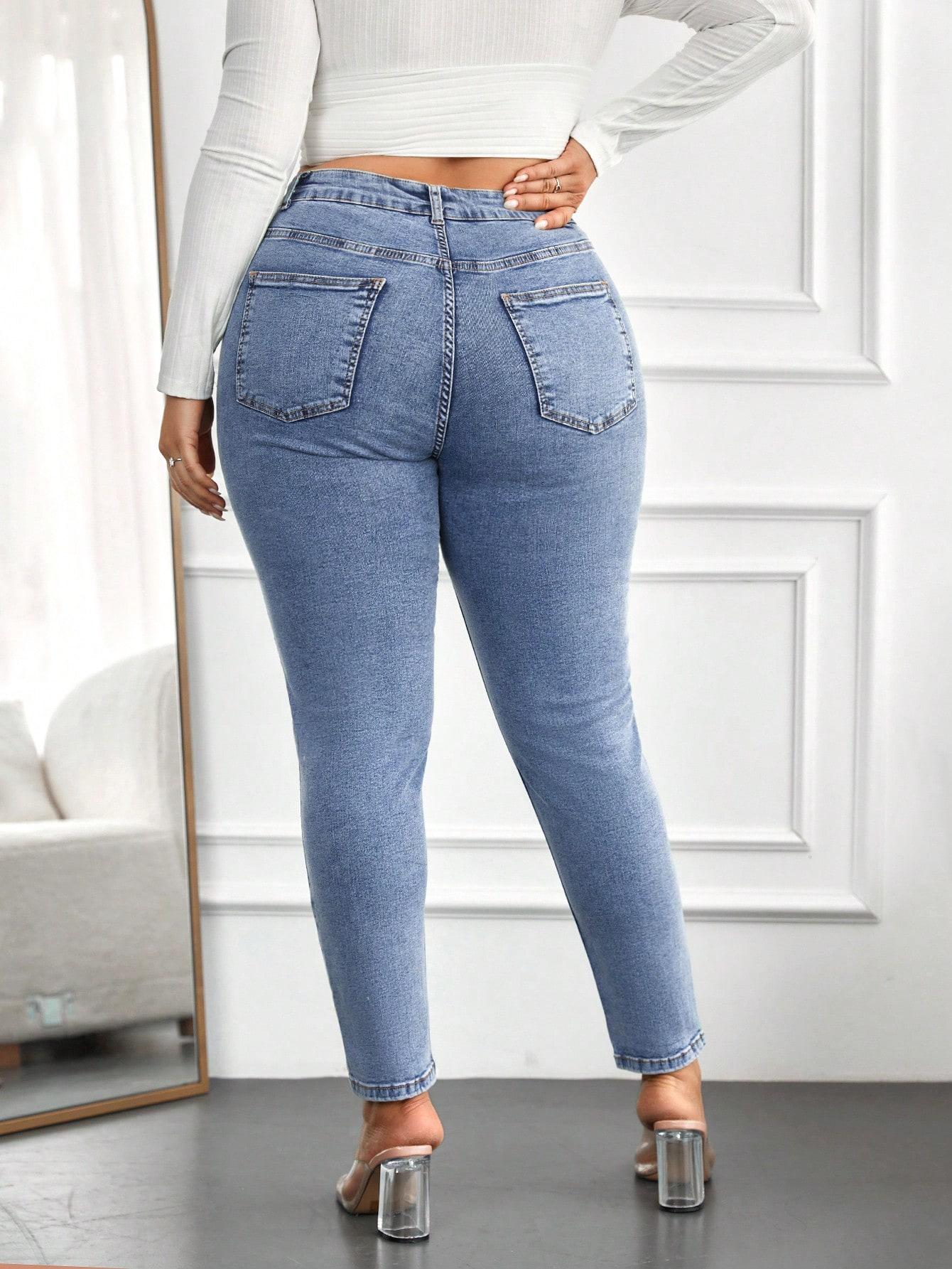 NIEBIESKIE SPODNIE JEANS RURKI 