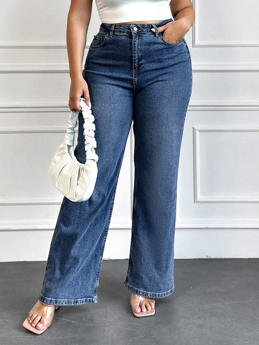 granatowe spodnie jeans 