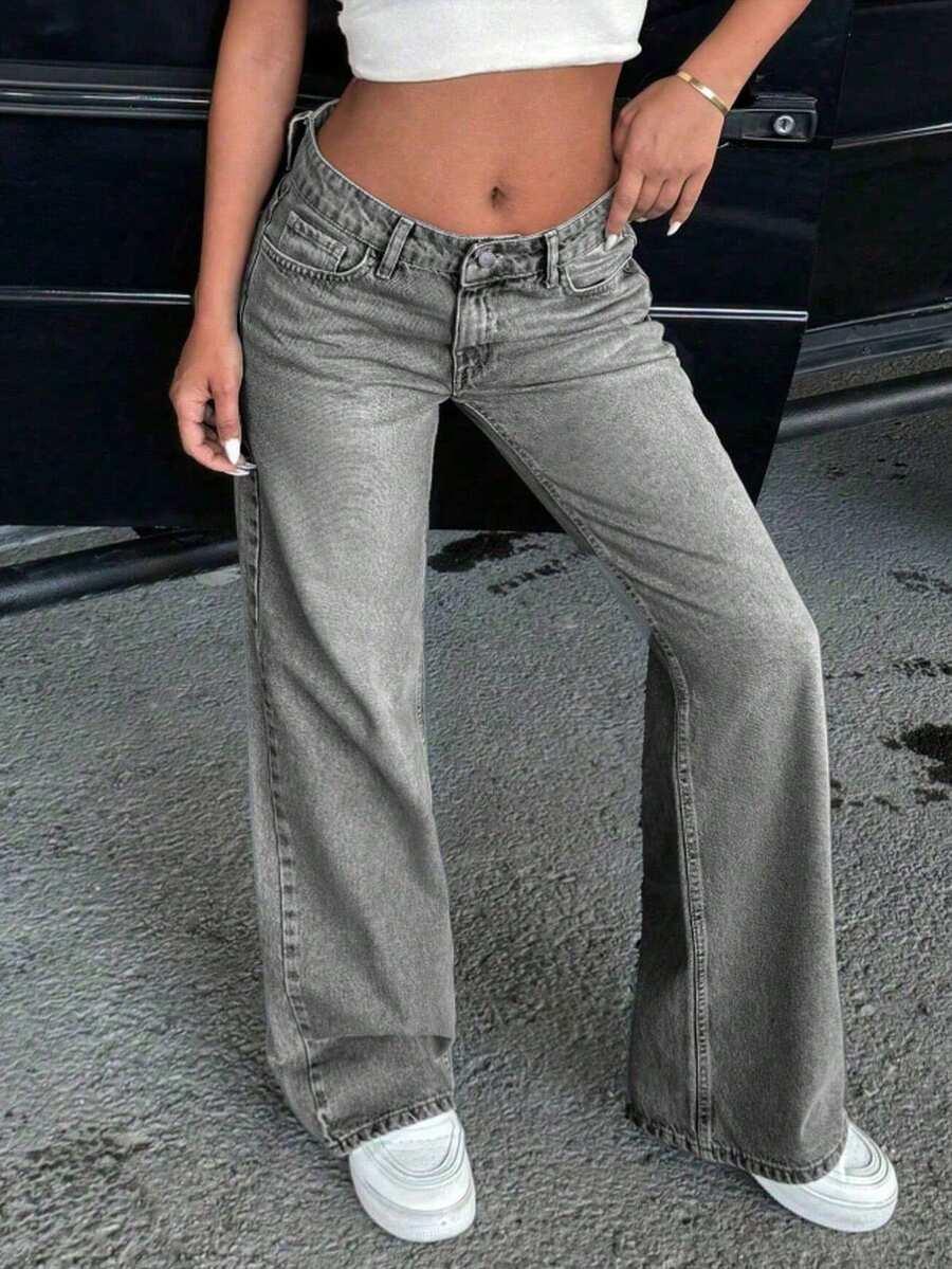 szare spodnie jeans 