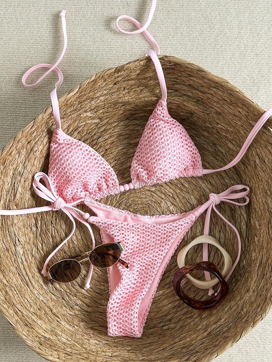 różowy DWUCZĘŚCIOWY strój kąpielowy